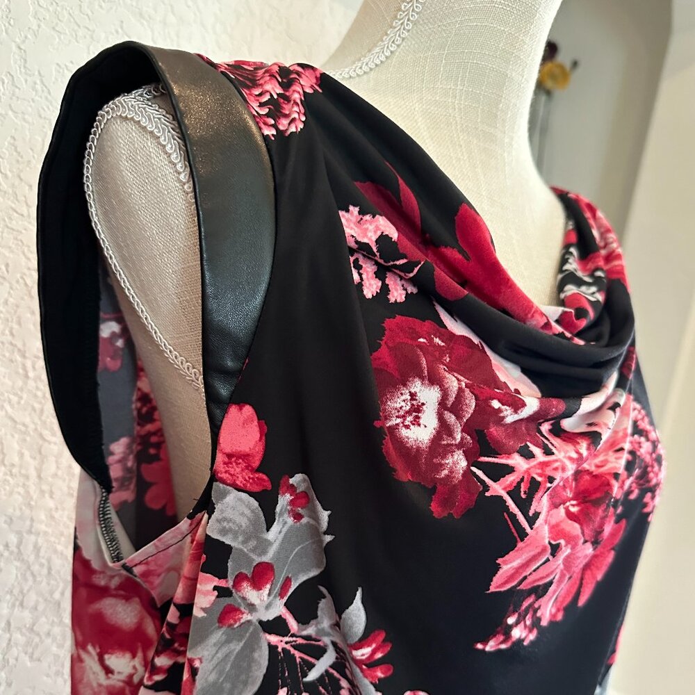 Anne Klein Sleeveless Shell Top with Faux Leather Accents - Picture 5 of 8